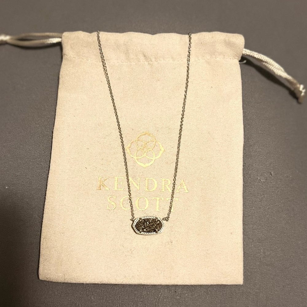 NWOT Kendra Scott Elisa Platinum Drusy Necklace
